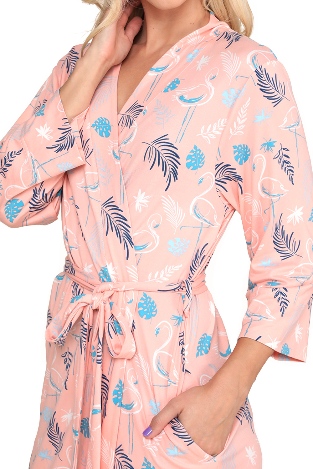 Doublju Women's Kimono Robe Sleepwear Pajama (Plus Size Available) - image 4 of 5