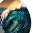 thumbnail image 3 of Designart "Beach Sunset Blue with Waves I" Modern Landscape Beach Metal Round Art Living Room, 3 of 5