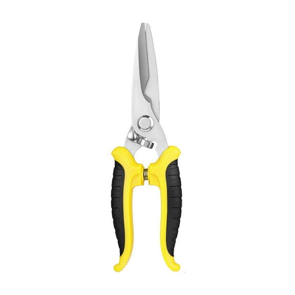 7.87 Inch Gardening Scissors Hand Pruner Pruning Shear with Straight Stainless Steel Blades Industrial Scissors Multi Purpose Shears Orange (Yellow)