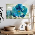 thumbnail image 3 of Elephant Stock Blue Poppy Poem Ii Wall Art - Horizontal Canvas Wall Art - Living Room Wall Decor - Floral And Botanical Canvas - Beige And Teal Decor By Nan - 24" x 16", 3 of 8