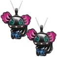 thumbnail image 2 of Colgantes con Dijees de Ajolote AxolotlNeck02 2 Pzas Collar Ajolote/Corazón Negro/Azul Metal. High Monaco MXNEX-002, 2 of 4