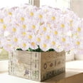 thumbnail image 4 of Viworld 6 Bundles Artificial Fake Flowers Outdoor Faux Plastic Plants Silk Flowers UV Resistant Realistic Morning Glory Greenery for Spring Summer Garden Window Box Porch Home Decor (White), 4 of 8