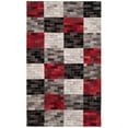 thumbnail image 3 of SAFAVIEH Studio Leather Harland Geometric Area Rug, Grey/Red, 5' x 8', 3 of 5