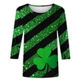 thumbnail image 6 of FDGIU Plus Size St. Patrick's Day Tee for Women - Short Sleeve Shamrock Graphic Crew Neck Top, 6 of 6