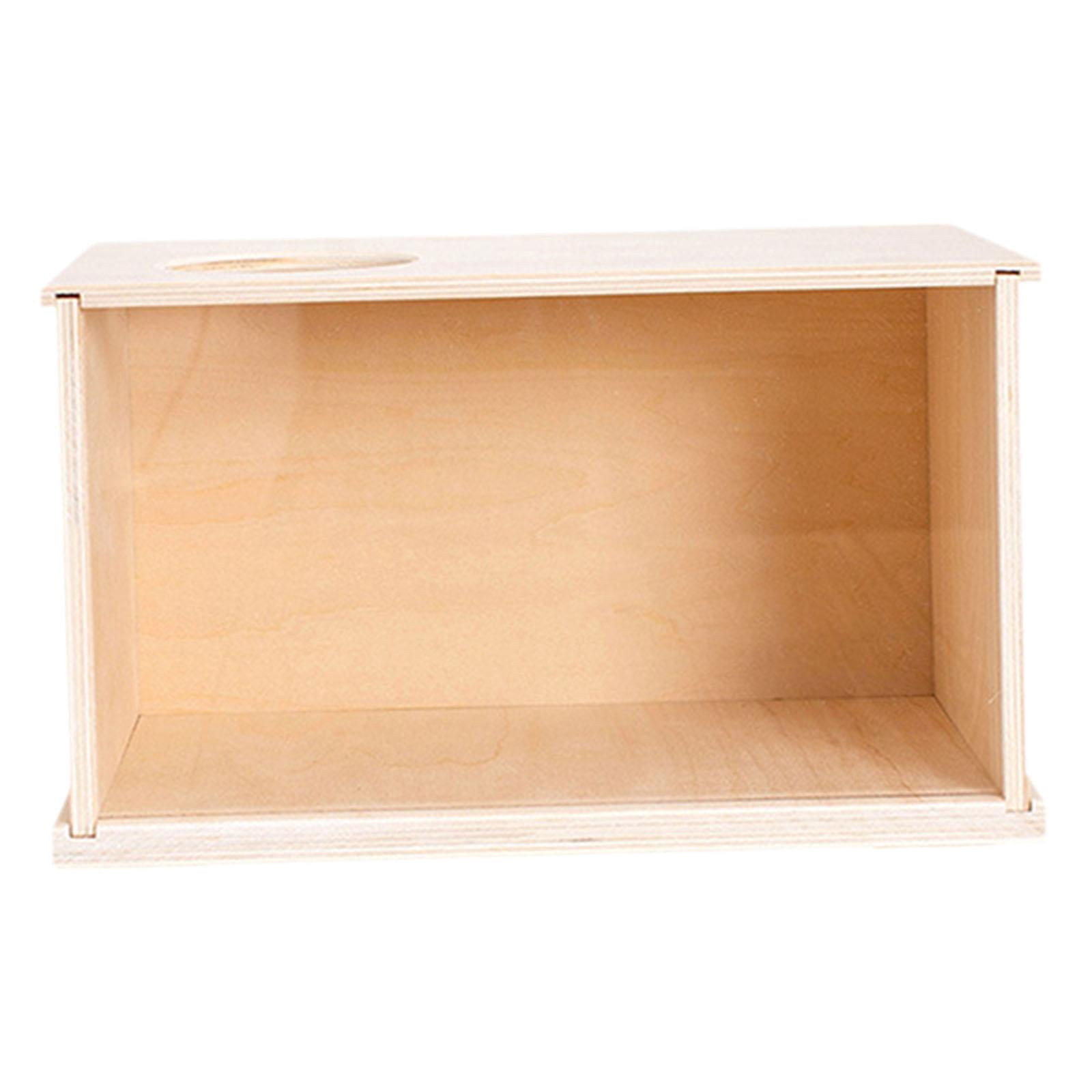 EHJRE Hamster Digging Box Pet Hideout Wooden Cage Decor Sand Bath Case Acrylic Visible Burrow Kit with Removable Lid Suitable for Small Pet Exploration Home Size L