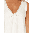 thumbnail image 5 of Cream Loose Mini Dress With Lace Trim V-Neck Sleeveless Casual Summer Sundress For Beach Club Streetwear, 5 of 7