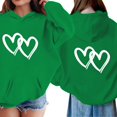 thumbnail image 5 of CPNG Girls Hoodies Tops Double Heart Print Long Sleeve Hooded Sweatshirts with Front Pocket Kids Loose Fit Daily Pullover Sweatshirt, 5 of 5