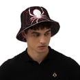 thumbnail image 4 of Kll Spider On The Web Bucket Hat for Women Men Packable Travel Beach Sun Hat Outdoor Rave Accessories Reflective Fisherman Cap, 4 of 6