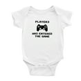 thumbnail image 2 of Player 3 Player 4 Has Entered The Game Funny Newborn Twins Baby Rompers Clothes (White, 0-3M), 2 of 5