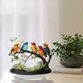 thumbnail image 5 of Birds on a Branch Desktop Decorations - 5 Piece Acrylic Bird Figurines Set, Stained Glass Style Double Sided Tabletop Ornaments for Window, Home, Office Decor, Gift for Bird Lovers, 5 of 6