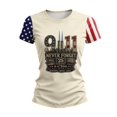 thumbnail image 5 of 9/11 25th Anniversary Memorial T-Shirt American Flag Shirt Crew Neck Short Sleeve T-Shirts Hope Courage Patriotic Never Forget Tshirt, 5 of 6