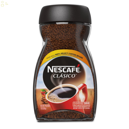 NESCAFE Clasico, Dark Roast Instant Coffee, 7 Oz.