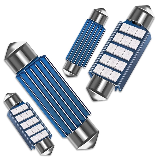 Bombillas LED GKmow 578 6500K 400LM 41-42mm Azul Paquete de 4