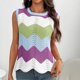 thumbnail image 4 of mfyjkho Camisetas Sin Mangas Para Mujer, Camiseta De Tirantes De Punto Con Cuello Redondo Y Aberturas Sin Mangas En Color Contrastante Para Mujer Tops Casuales Para Mujer L, 4 of 7