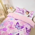 thumbnail image 3 of Erosebridal Flying Butterflies Twin Bedding For Teens,Girls Spring Garden Flowers Duvet Cover Set,Pink Purple,Pink Reversible,2pcs,No Comforter, 3 of 5