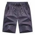 thumbnail image 4 of Besolor Men's Plus Size Shorts Wide Leg Drawstring Elastic Waisted Lightweight Quick Dry Outdoor Casual Running Shorts with Zipper Pockets(Large,Dark Gray), 4 of 7