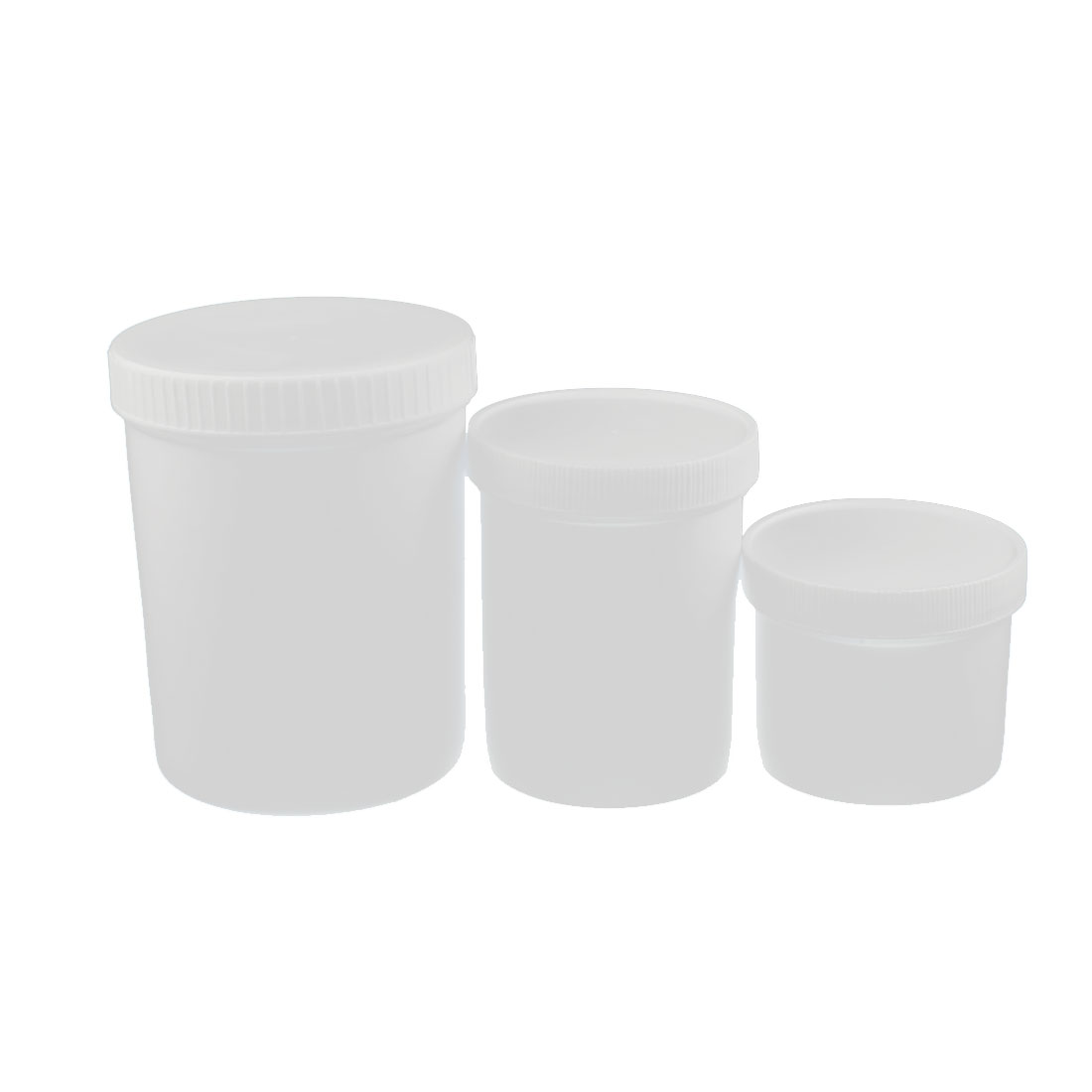 1000ml Plastic Wide Mouth Food Storage Seal Jar Sample Bottle White Set