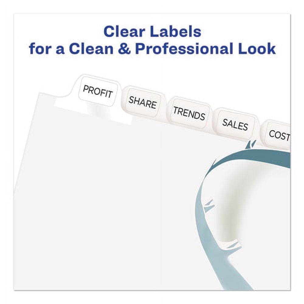 Print And Apply Index Maker Clear Label Dividers, 12 White Tabs, Letter | Bundle of 2 Sets