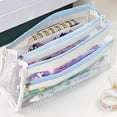 thumbnail image 7 of Transparent Design Pen Bag (High Capacity Tpu Pencil Case), Quad-Zip Compartmentalization Enables Visible Separation Of Highlighters/Standard, Capacity Transparent Design(#A), By Meiiso, 7 of 7