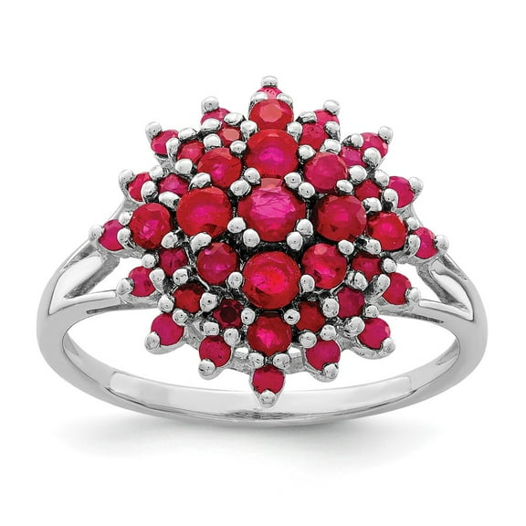 Primal Silver Sterling Silver Rhodium Ruby Ring