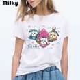 thumbnail image 1 of 2024 Nouveau T-Shirt pour Femmes Imprimé Dessin Animé Chiikawa Street Kawaii à Manches Courtes Mode Décontractée Vêtements Col Harajuku T-Shirts, 1 of 1