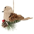 thumbnail image 4 of Northlight Front Facing Bird on Frosted Pine Needle Christmas Ornament - 6.75", 4 of 6