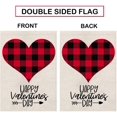 thumbnail image 2 of JOOCAR Valentine's Day Garden Flags, Red and Black Buffalo Plaid Love Happy Valentine's Day 12x18 Inches Reversible Garden Flags for Outdoor Garden Holiday Yard Decoration, 2 of 4