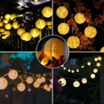 thumbnail image 4 of Guirnaldas de luces solares para exteriores, 20 pies, 30 linternas LED, 8 modos, luces solares impermeables para jardín, balcón, patio, boda, fiesta de Navidad (blanco cálido) [Clase de eficiencia ene, 4 of 5