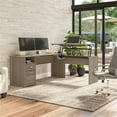 thumbnail image 2 of Cabot 72W 3 Position Sit to Stand L Desk in Ash Gray - Engineered Wood, 2 of 6