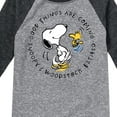 thumbnail image 3 of Peanuts - Good Things Are Coming Circle - Youth Raglan Tee, 3 of 6