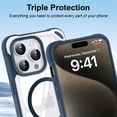 thumbnail image 6 of ELEHOLD Magnetic Designed for iPhone 12 Pro Max Case, Compatible with MagSafe, Military-Grade Drop Protection Not Yellowing Clear Phone Case for iPhone 12 Pro Max with Shockproof Bumper,Blue, 6 of 6