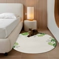 thumbnail image 2 of Round Rug 4Ft Washable Non-Slip, Palm Leaves Circle Area Rugs for Living Room Bedroom, Farmhouse Summer Tropical Leaf Flowers Indoor Floor Mats Carpet Runner for Home Decor Aesthetic, 2 of 8
