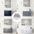 thumbnail image 4 of 24 in. W Navy Blue Vanity with Marble Top / Soft Close & Long-Lasting, 4 of 4