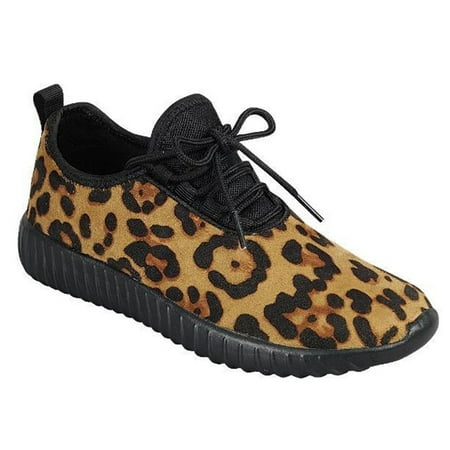 

Women Light Weight Cross Training Graffiti Print Sneakers Leopard