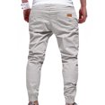 thumbnail image 4 of Fengqque Mens Casual Joggers Pants - Cotton Drawstring Chino Cargo Pants Hiking Outdoor Track Jogging Sweatpants Pants White 10(XL), 4 of 7