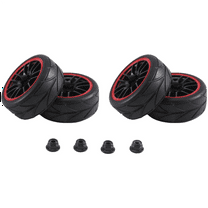 4Pcs 12mm Hex Wheel Rims & OD 2.59Inch Rubber Tires for RC 1/10 On-Road Touring Car,F