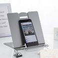 thumbnail image 5 of Adjustable Metal Reading Rest Book Holder,Portable Cookbook Stand with Page Clips for Recipes,Tablets & Music Books,Grey,1PC, 5 of 7