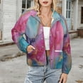 thumbnail image 3 of Jackets for Women Winter Coat Jackets Flannel Stand Collar Jacket(Abstract Marble Ink Art,Size:S-4XL), 3 of 7