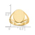 thumbnail image 6 of Auriga Fine Jewelry 10K Yellow Gold 14.0x10.0mm Closed Back Signet Ring for Women Size 6.75, 6 of 6