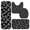 White and Black Leopard Print, variant on Black and Beige Leopard Print Bathroom Rug Set 4 Piece,Includes Contour,Lid Cover,Bath Mat,Non-Slip Extra Soft Absorbent Washable