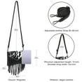 thumbnail image 3 of HDE Women's PU Leather Hobo Fringe Crossbody Tassel Purse Vintage Small Handbag Black Cow Print, 3 of 7