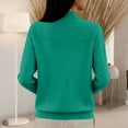 thumbnail image 5 of LWavelet Women's Mock Neck Textured Collar Knit Sweater Daily Casual Soft Top Green L, 5 of 6