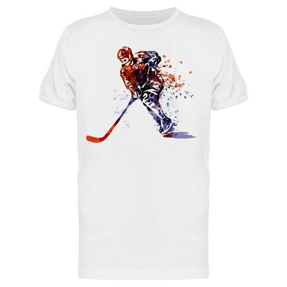 Colored Hockey Player T-Shirt Men -Image by Shutterstock, Male Small
