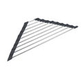 thumbnail image 2 of Triangle Roll Up Sink Corner Drying Rack, Foldable Silicone Dish Drainer for Kitchen Counter, Heat Resistant Stainless Steel Storage Shelf for Pots and Tableware, Space Saving Kitchen Tool, 2 of 4