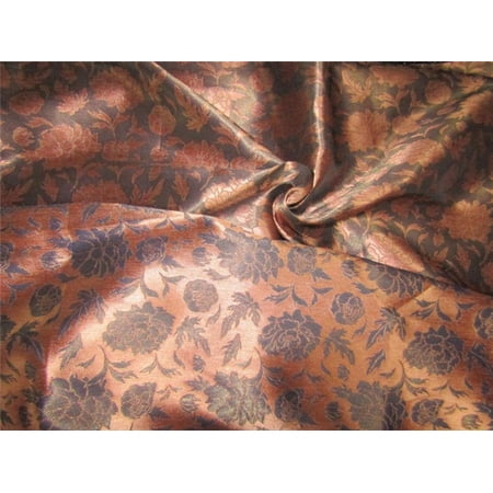 Silk brocade fabric copper color 58 inches