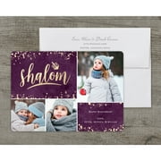 Opulent Shalom - Deluxe 5x7 Personalized Holiday Hanukkah Card