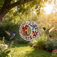 thumbnail image 2 of Hummingbird Feeder Glass Stained Outdoor Hanging Circular Garden Decoration Pendant, 2 of 7