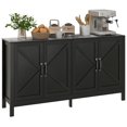 thumbnail image 1 of HOMCOM Storage Cabinet, Buffet Sideboard with Barn Door, Shelf, Black Oak, 1 of 9