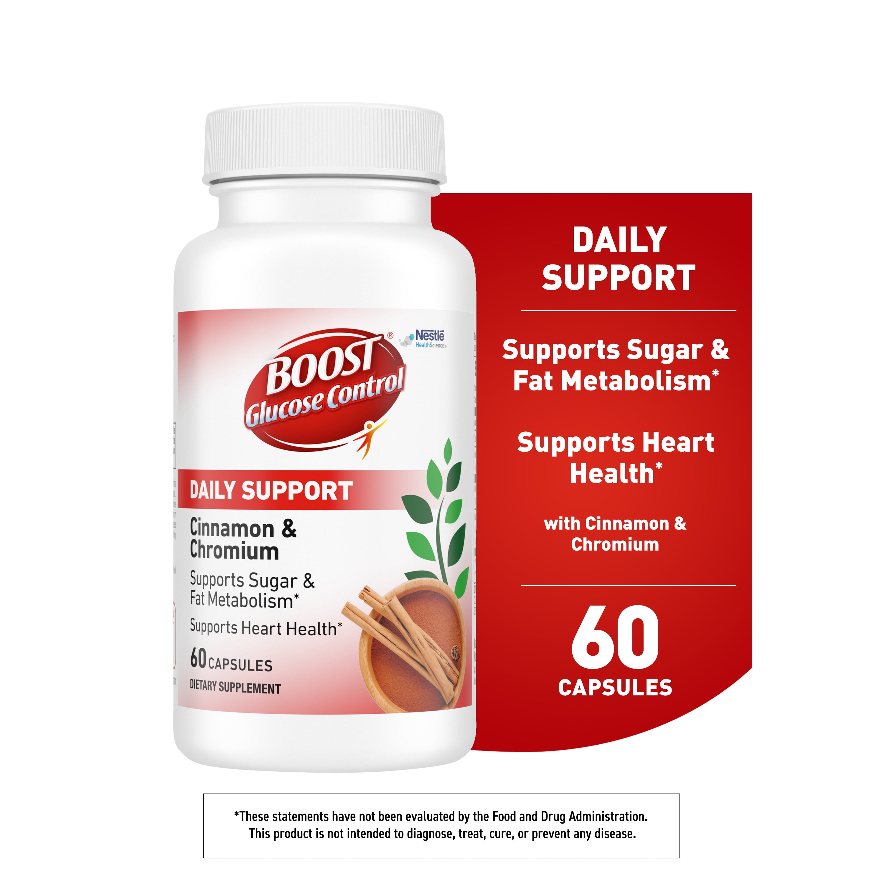 (3 pack) BOOST Glucose Control Daily Support Cinnamon and Chromium Dietary Supplement, 60 Count