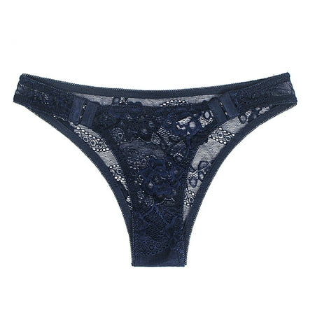 

huanledash Women Panties Solid Color Hollow Out Triangle Shape Flower Embroidery See-through Protective Thin Soft Lace Women Underpants Inner Wear Clothes